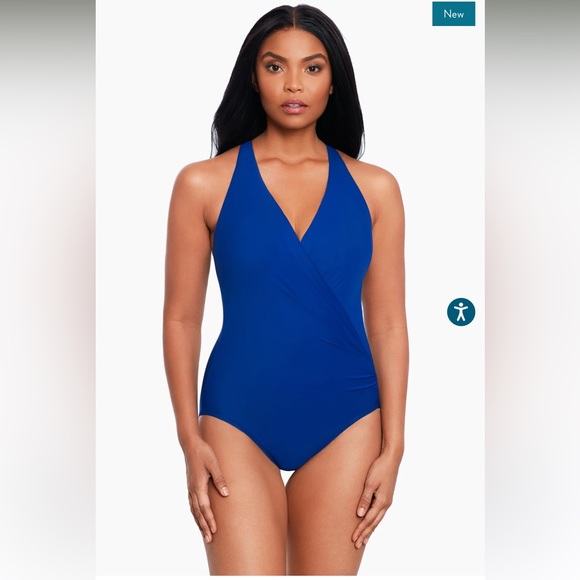 NWT MIRACLESUIT Rock Solid Wrapsody One Piece Swimsuit - Picture 2 of 11